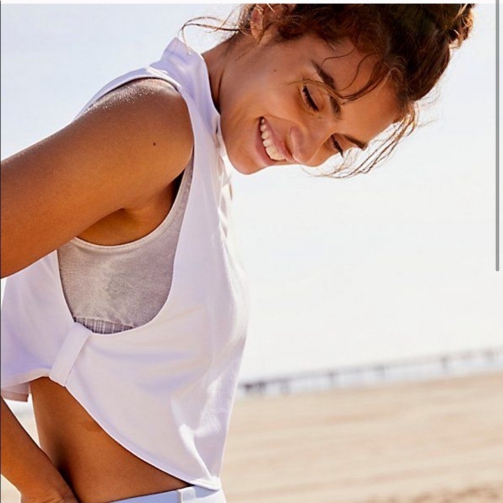 Free People Bright Lights Crop Tank Top white